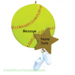 Yellow Tennis Ball Ornament - Personalized Ornament